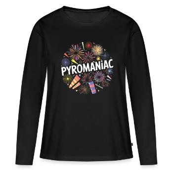 Pyrotechnie Feu d’artifice Feu d’artifice Nouvel An - T-shirt manches longues Premium bio Femme - noir - Devant - Julia (174cm)