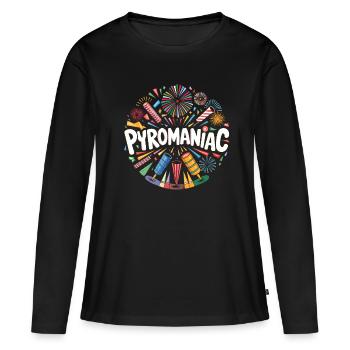 Pyrotechnie Feu d’artifice Feu d’artifice Nouvel An - T-shirt manches longues Premium bio Femme - noir - Devant - Julia (174cm)