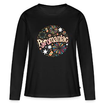 Pyrotechnie Feu d’artifice Feu d’artifice Nouvel An - T-shirt manches longues Premium bio Femme - noir - Devant - Julia (174cm)