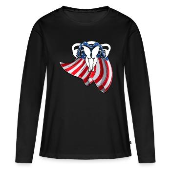 Occupez-vous de votre propre utérus - T-shirt manches longues Premium bio Femme - noir - Devant - Julia (174cm)