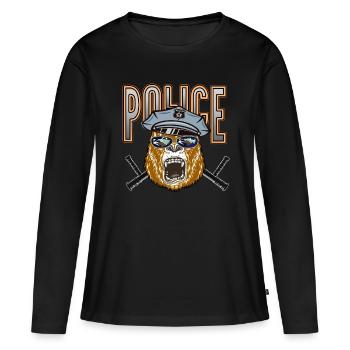Gorilla Police mit coole Brillen - Frauen Premium Bio Langarmshirt - Schwarz - Vorne - Julia (174cm)