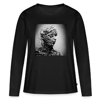 Infection des arbres - T-shirt manches longues Premium bio Femme - noir - Devant - Julia (174cm)