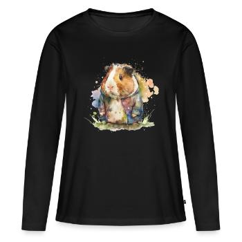 guinea pigs wearing a Watercolor jacket - Women's Premium Organic Long Sleeve Shirt - black - Front - Julia (174cm)