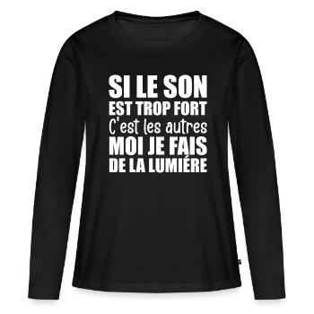 Technicien du Spectacle Fait De La Lumière - T-shirt manches longues Premium bio Femme - noir - Devant - Julia (174cm)