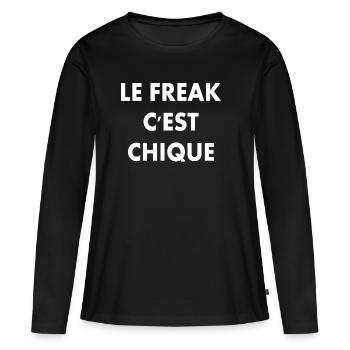 le freak c'est chique - T-shirt manches longues Premium bio Femme - noir - Devant - Julia (174cm)