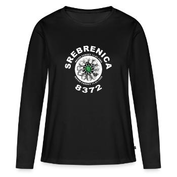 En mémoire de Srebrenica - T-shirt manches longues Premium bio Femme - noir - Devant - Julia (174cm)