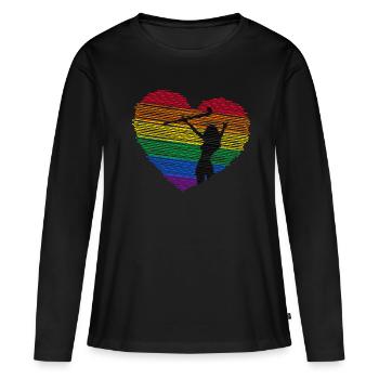 feldhockey hockey fieldhockey-lgbt - Women's Premium Organic Long Sleeve Shirt - black - Front - Julia (174cm)