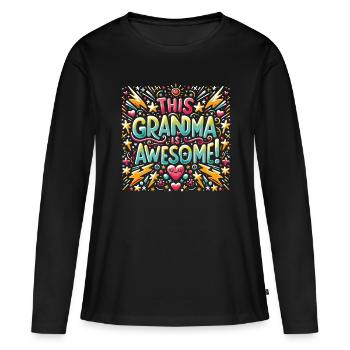 Grand-mère est la meilleure arrière-grand-mère - T-shirt manches longues Premium bio Femme - noir - Devant - Julia (174cm)