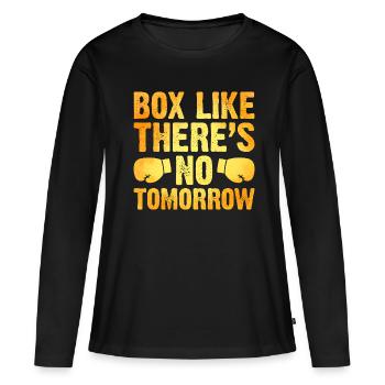 Box Like There’s No Tomorrow Boxer Sports Athlete - T-shirt manches longues Premium bio Femme - noir - Devant - Julia (174cm)