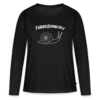 Turbo Snail - slow running - runner - jogging - Women's Premium Organic Long Sleeve Shirt - black - Front - Julia (174cm)