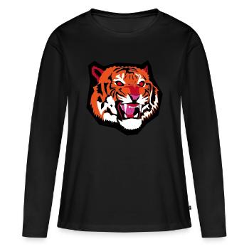 Tiger's head - Women's Premium Organic Long Sleeve Shirt - black - Front - Julia (174cm)