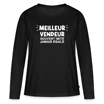 Vendeur | Je suis le meilleur Vendeur !! - T-shirt manches longues Premium bio Femme - noir - Devant - Julia (174cm)
