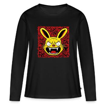 Angry Rabbit - Women's Premium Organic Long Sleeve Shirt - black - Front - Julia (174cm)