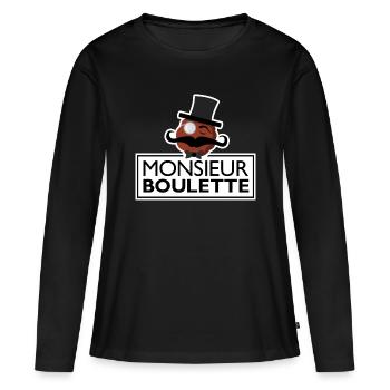 Monsieur Boulette 2.0 - T-shirt manches longues Premium bio Femme - noir - Devant - Julia (174cm)