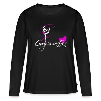turnen bodenturnen rhytmische sportgymnastik - Frauen Premium Bio Langarmshirt - Schwarz - Vorne - Julia (174cm)