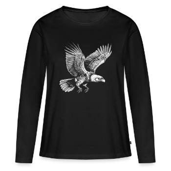 Aigle volant - T-shirt manches longues Premium bio Femme - noir - Devant - Julia (174cm)