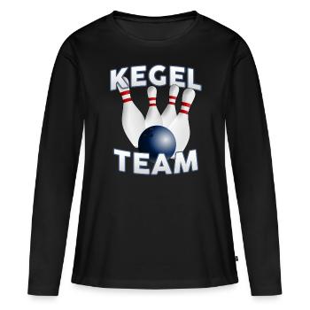 Kegel Team Kegeln Bowling Kegler Kegelclub Spruch - Frauen Premium Bio Langarmshirt - Schwarz - Vorne - Julia (174cm)