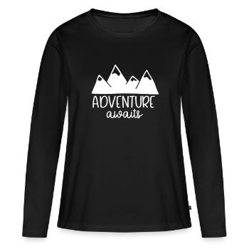 aventure - T-shirt manches longues Premium bio Femme - noir - Devant - Julia (174cm)