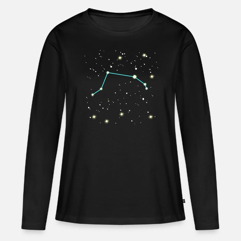 Widder Sternzeichen Weltall Design - Frauen Premium Bio Langarmshirt - Schwarz