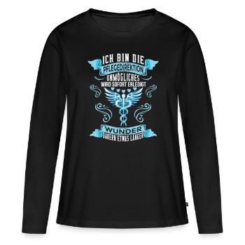 Unmögliches Wird Sofort Erledigt Pflegedirektion - Frauen Premium Bio Langarmshirt - Schwarz - Vorne - Julia (174cm)