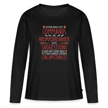 kromfohrlander commande Croco - T-shirt manches longues Premium bio Femme - noir - Devant - Julia (174cm)