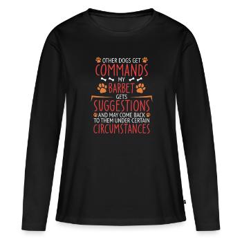 Barbet Commande Paw - T-shirt manches longues Premium bio Femme - noir - Devant - Julia (174cm)