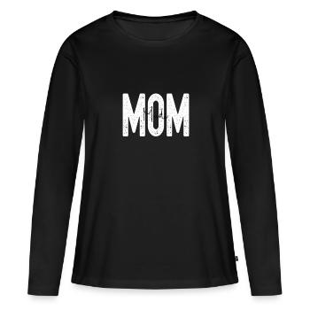 Maman Mudi - T-shirt manches longues Premium bio Femme - noir - Devant - Julia (174cm)