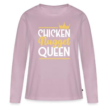 Chicken Nugget Queen Nug Life Nuggies Tendies - Frauen Premium Bio Langarmshirt - Altrosa - Vorne - Julia (174cm)