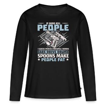 Deuxième amendement à la Constitution Droits des armes à feu 2. - T-shirt manches longues Premium bio Femme - noir - Devant - Julia (174cm)