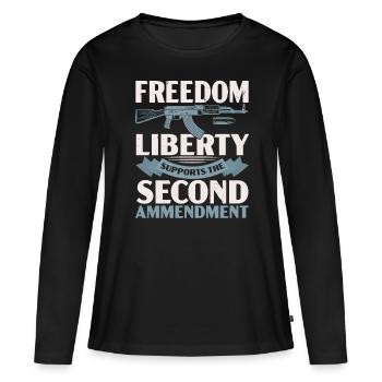 Freedom Liberty soutient la Deuxième Constitution - T-shirt manches longues Premium bio Femme - noir - Devant - Julia (174cm)