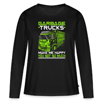 Garbage Truck Trash Collector Recycling Abfall - Frauen Premium Bio Langarmshirt - Schwarz - Vorne - Julia (174cm)