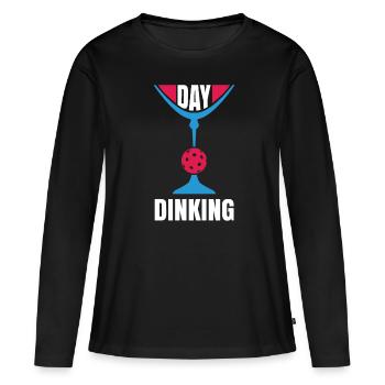 Jour Dinking Drôle Martini Pickleball - T-shirt manches longues Premium bio Femme - noir - Devant - Julia (174cm)