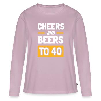 Acclamations et bières pour le 40e anniversaire - T-shirt manches longues Premium bio Femme - rose poudré - Devant - Julia (174cm)