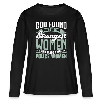 I am a policeman and a wife Police Poli - Women's Premium Organic Long Sleeve Shirt - black - Front - Julia (174cm)