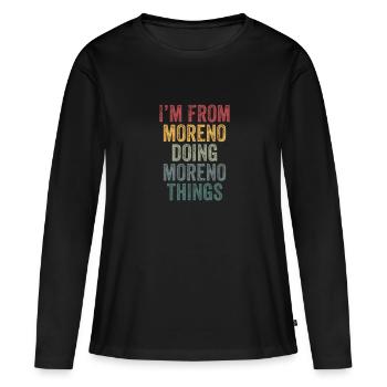 Moreno things city - Frauen Premium Bio Langarmshirt - Schwarz - Vorne - Julia (174cm)