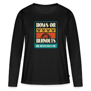 Burnouts Or Bows Gender Reveal Party - T-shirt manches longues Premium bio Femme - noir - Devant - Julia (174cm)