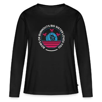 Burnouts Or Bows Gender Reveal Party - T-shirt manches longues Premium bio Femme - noir - Devant - Julia (174cm)