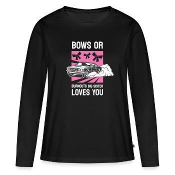 Burnouts Or Bows Gender Reveal Party - T-shirt manches longues Premium bio Femme - noir - Devant - Julia (174cm)
