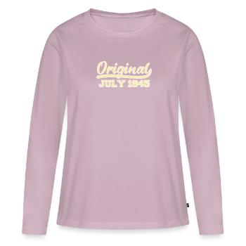 77. Geburtstag Juli Jahrgang 1945 Geschenkidee - Frauen Premium Bio Langarmshirt - Altrosa - Vorne - Julia (174cm)