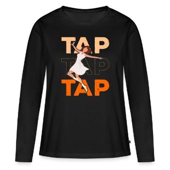 Claquettes Claquettes Danse Jazz Danse Claquettes - T-shirt manches longues Premium bio Femme - noir - Devant - Julia (174cm)