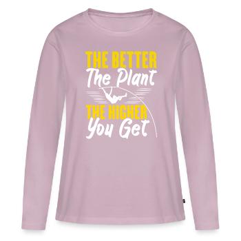 Plus le système est bon, plus le saut à la perche est haut - T-shirt manches longues Premium bio Femme - rose poudré - Devant - Julia (174cm)