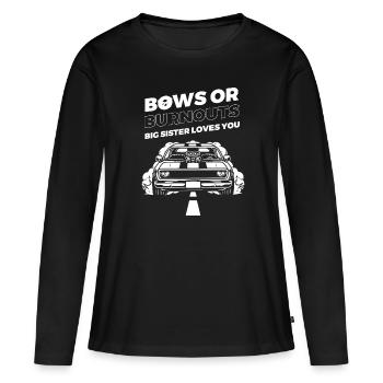 Burnouts Or Bows Gender Reveal Party - T-shirt manches longues Premium bio Femme - noir - Devant - Julia (174cm)