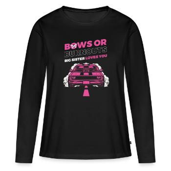 Burnouts Or Bows Gender Reveal Party - T-shirt manches longues Premium bio Femme - noir - Devant - Julia (174cm)
