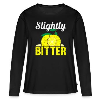 Légèrement amer Limonade Stand Lemon Lover Fruit - T-shirt manches longues Premium bio Femme - noir - Devant - Julia (174cm)