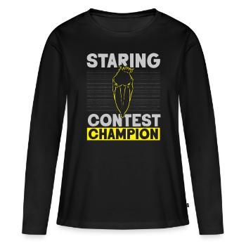 Staring Contest Champion Shoebill Stork Walf - Women's Premium Organic Long Sleeve Shirt - black - Front - Julia (174cm)