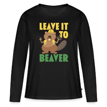Leave it to the Beaver Wildlife Animal Dam Nag - Women's Premium Organic Long Sleeve Shirt - black - Front - Julia (174cm)