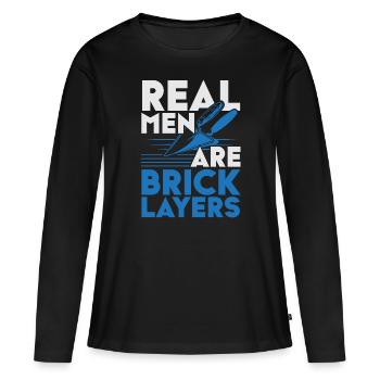 Real men are bricklayer Bricklayer Profession Bricklayer - Women's Premium Organic Long Sleeve Shirt - black - Front - Julia (174cm)