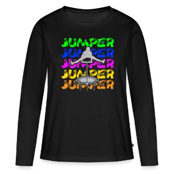 Trampoline Jumping Trampoline Trampoline Trampoline - T-shirt manches longues Premium bio Femme - noir - Devant - Julia (174cm)