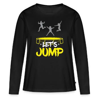 Sautons Trampoline Trampoline Saut Trampoline - T-shirt manches longues Premium bio Femme - noir - Devant - Julia (174cm)