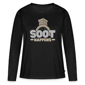 La suie vient devant le ramoneur Chimney whisper - T-shirt manches longues Premium bio Femme - noir - Devant - Julia (174cm)